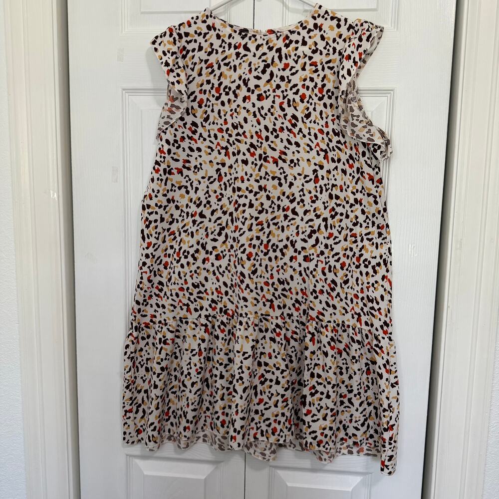 Shein White Khaki Leopard Print Dress